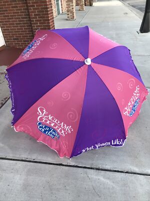Seagram s Coolers Pink & Purple Cloth Patio Umbrella Tavern Bar Pub Beach Nice!