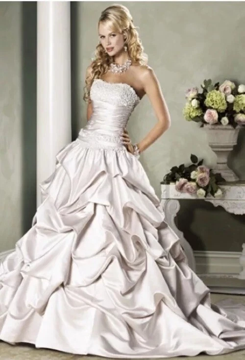 Maggie Sottero Imperial Gown Brielle Wedding Dress Strapless Bustle Train 12 - Image 2 of 4