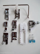 SET OF PRESSER FEET / FOOT/ ATTACHMENTS * SINGER SLANT SEWING MACHINES (listed) 