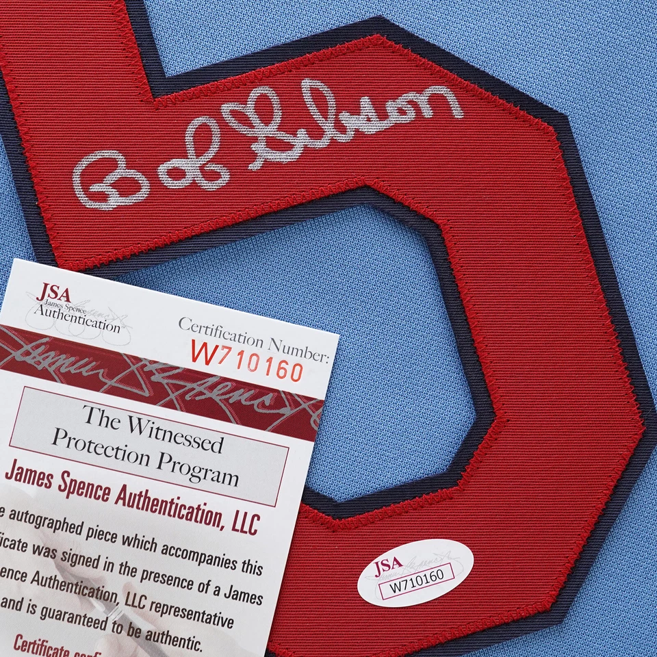 Bob Gibson signed 1980's St. Louis Cardinals Cooperstown Blue Away Jersey JSA - Image 3 of 4