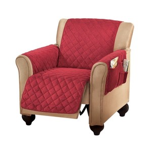 Details About Recliner Arm Chair Cover With Side Pockets Lazy Boy Furniture Protector Burgundy