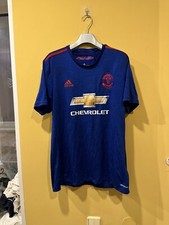 Manchester United Jersey Away football shirt 2016 - 2017 Blue Adidas Mens L