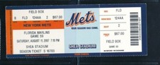 Aug 11 2007 Marlins v Mets Ticket Josh Willingham 3 hits 5 RBI HR D Wright 2 HR