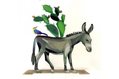 David Gerstein Pop Art Israeli Donkey Metal Sculpture Laser Cut Steel