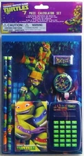Teenage Mutant Ninja Turtles Calculator Set Stationery 2 Pencils Eraser Notepad