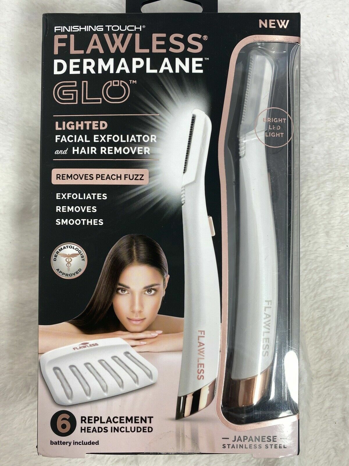 Finishing Touch Flawless Dermaplane GLO Lighted Facial Exfoliator