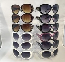 CW7230 Women Square Sunglasses With Rhine-stone Wholesale 12 pair