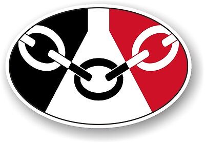 West Midlands Oval Design With Black Country Flag Dudley vinyl car sticker Decal