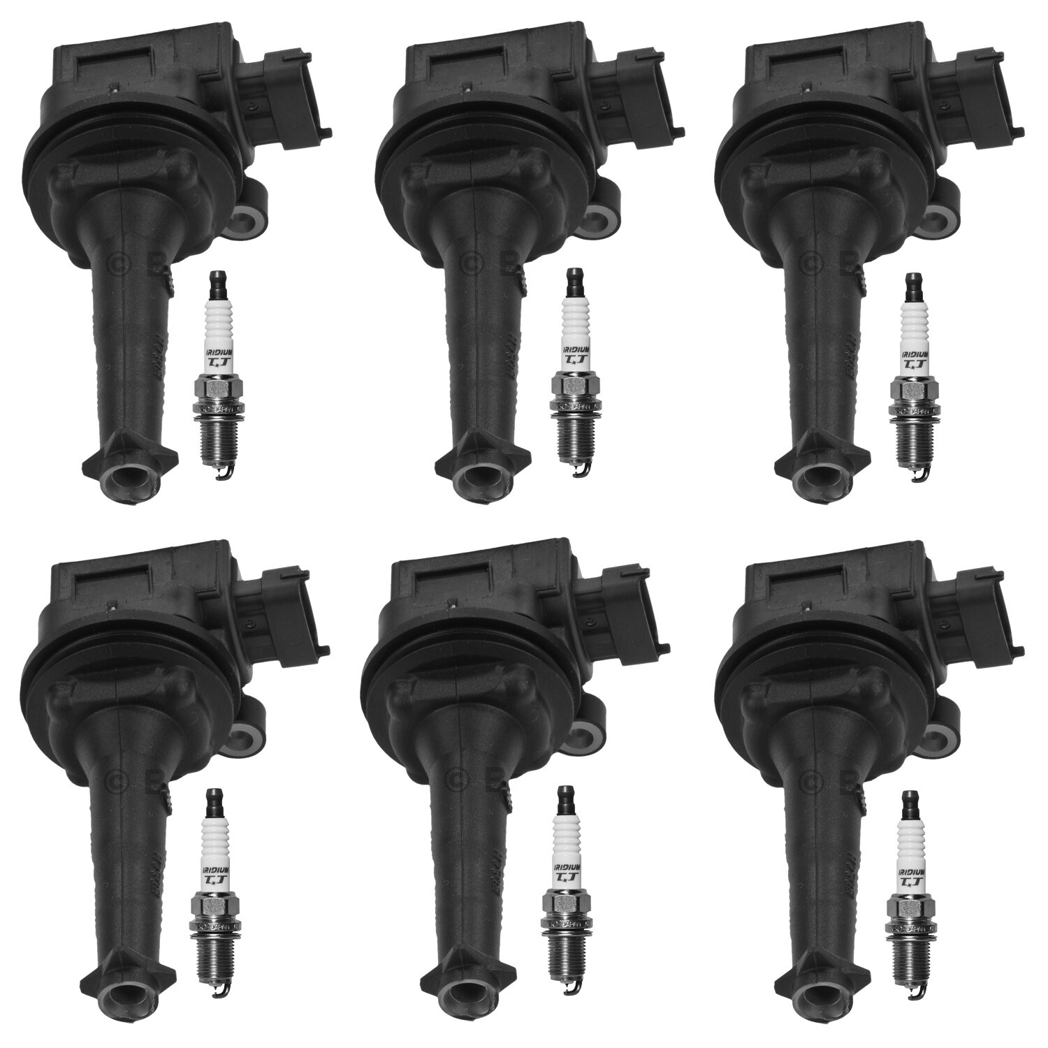 Bosch 6 Ignition Coil Denso 6 Iridium TT Spark Plug Kit For Supra S80 XC90 L6