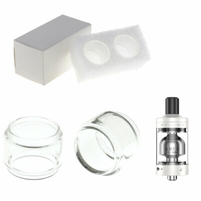 2x Ersatzglas für Innokin Ares MTL RTA 4ml Bulb Tank Glas Pyrex Tube Glastank