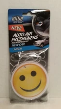 Yellow Smiley Face Car/Home Air Freshener 1-Pack With 3-Pieces
