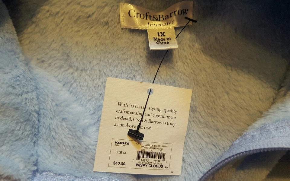 Croft and Barrow full zip women's fleece jacket SIZE 1X 16-18 super soft NWT $40 - Image 2 of 4