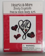 GANZ Hearts  More Body Crystals Peel  Stick Body Art - Love Hearts