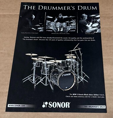 Sammy Merendino / Shannon Leto / Phil Rudd  - SONOR DRUMS - 2010 Print Ad