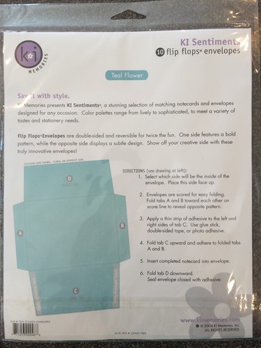 KI Memories KI Sentiments 10 Flip Flop Envelopes - Teal Flower - Picture 3 of 5
