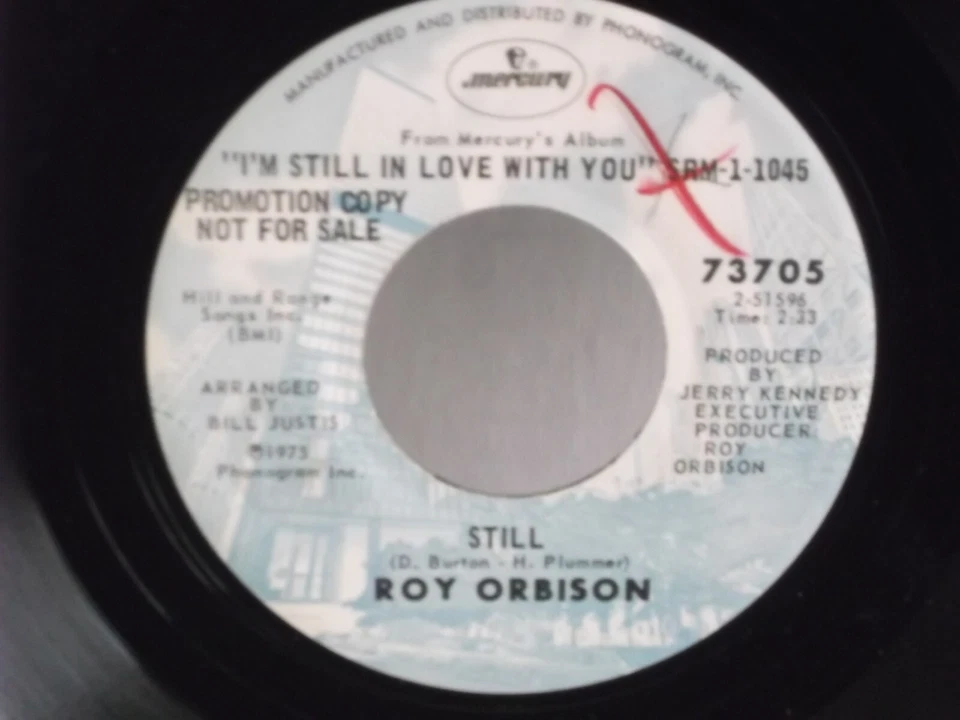 Roy Orbison,Mercury 53705,"It's Lonely",US,7" 45,PROMO, 1975 rock, Mint- - Image 2 of 2