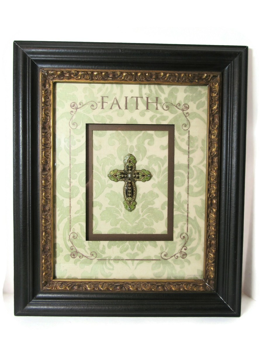 Hobby Lobby Tan Framed Cross 2008 Shadow Box Style Faith Item #316380  W0660809