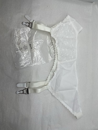 Namsie 36 White Cotton Suspender Garter Belt Style New Vintage 1950’s - Picture 3 of 3
