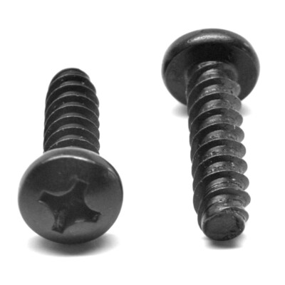 Zinc Plated Steel Sheet Metal Screws - #4-24 Thread Size, 1/2 Length, Pan Head Phillips (100 Pack)