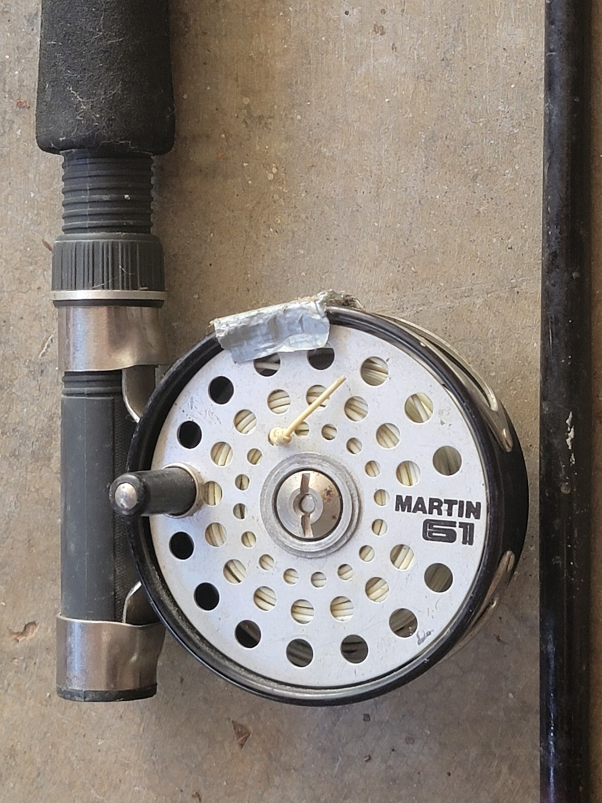Vintage Martin 61 Fly Fishing Reel 8ft Combo Made in USA * TESTED