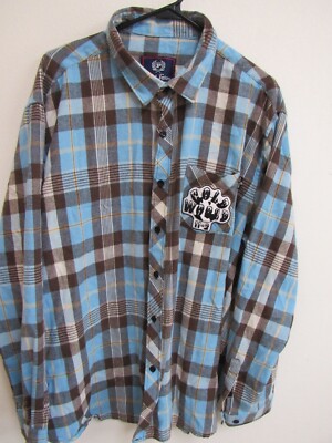 Phat Farm Cold World 11-2 Multicolor Plaid Flannel Long Sleeve Shirt 3XL