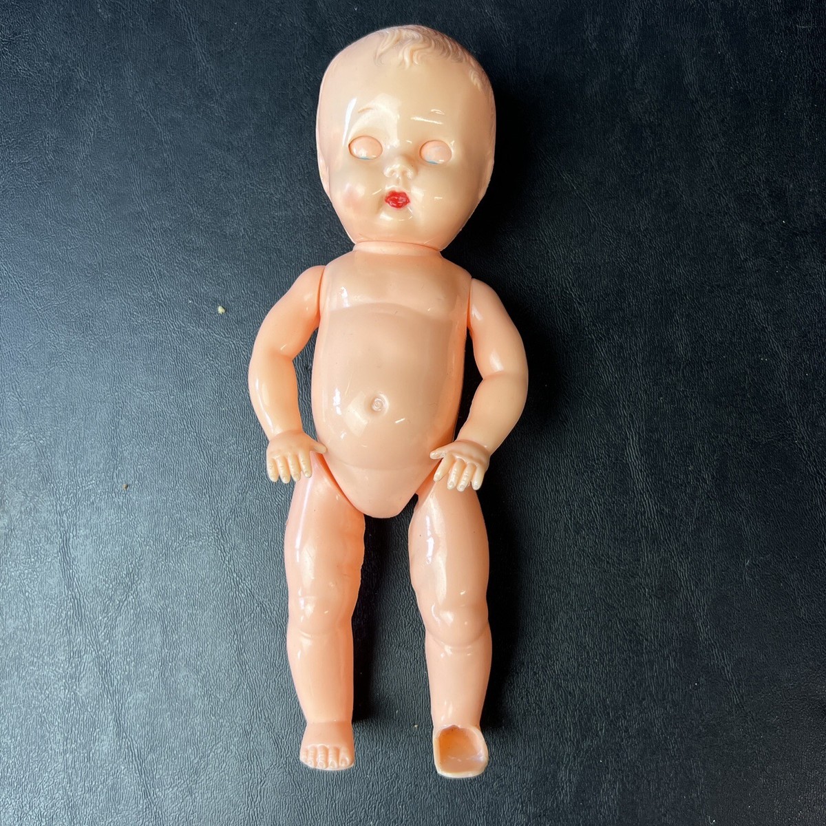 1950年代頃 ヴィンテージ アルカトラズ ソルト＆ペッパー ドール人形 Vintage 1950's Ideal 8” Celluloid Sleepy Blue Eyes Doll Side