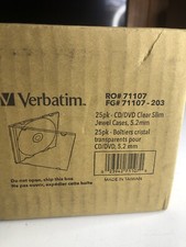 Verbatim CD DVD Blu-Ray Clear Slim Jewel Cases, 5.2 mm   25 Pack New In Box
