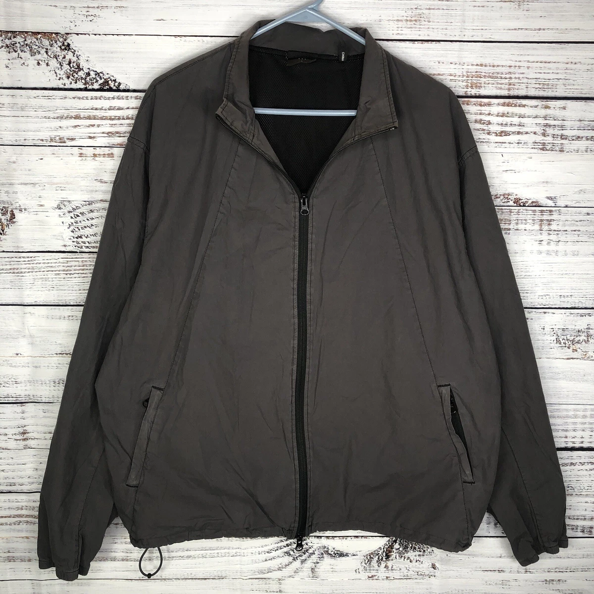Kith 101 Poplin Windsor Panelled Track Jacket Void Gray Men’s Large Full-Zip