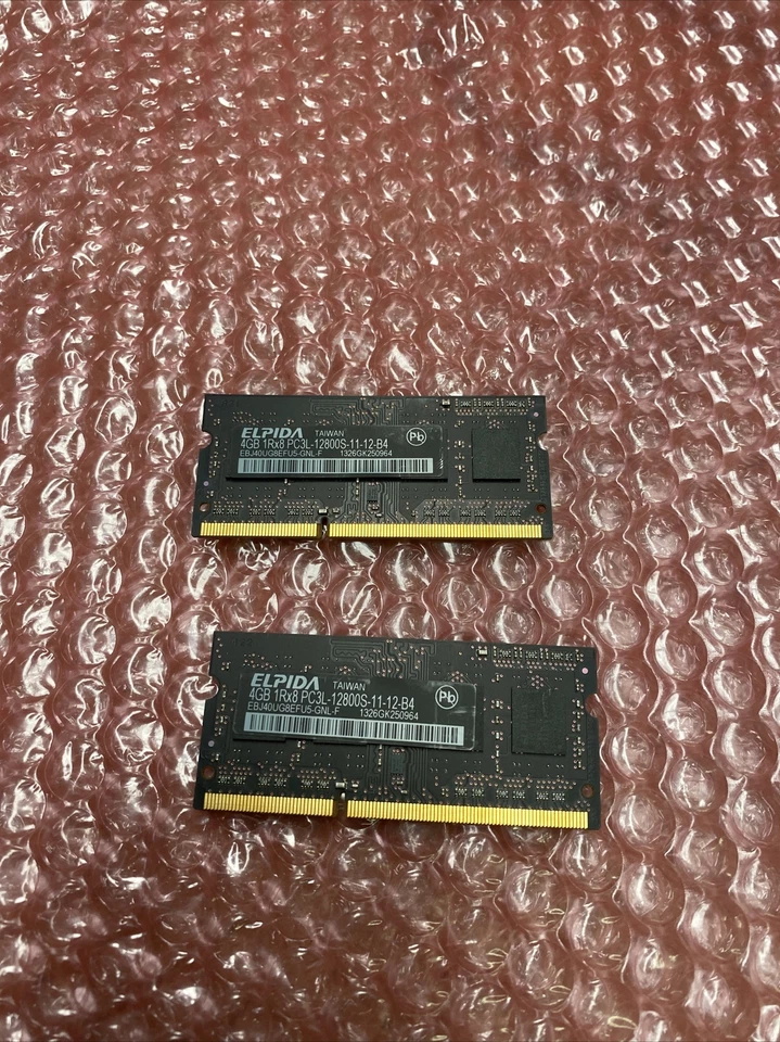 iMac A1312 Elpida 8GB 2 x4GB 2Rx8 PC3-12800S EBJ40UG8EFU5-GNL-F RAM - Image 2 of 4