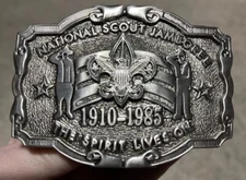 Texas Western National Scout Jamboree 1910-1985 The Spirit Lives On Belt Buckle