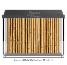 Beige Treated Bamboo Polyester Fish Tank Glass Backdrop Aquarium Background