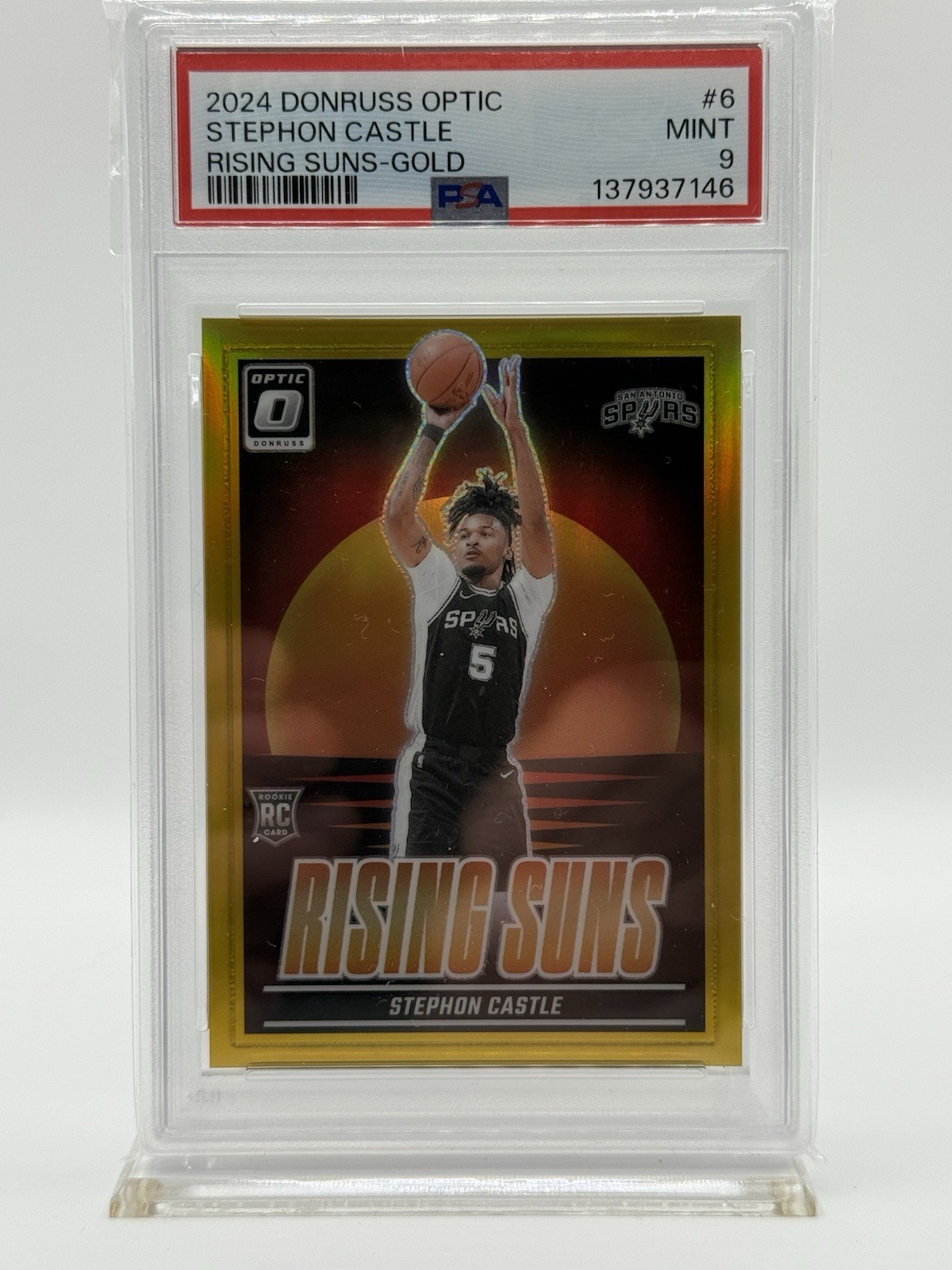 2024 OPTIC STEPHON CASTLE RISING SUNS - GOLD ROOKIE 5/10 🔥🔥 NUMBER MATCH