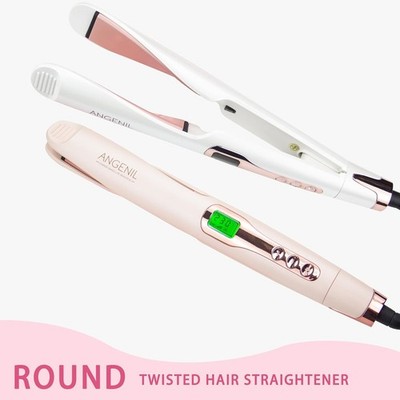 ANGENIL Pro Ceramic Twist Haarglätter 2in1 Glätteisen Lockenstab Pink