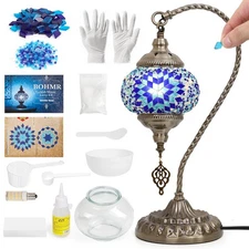 DIY Turkish Mosaic Lamp Kit,Swan-Neck Table Lamp Making Kit,Easy No Skills Cr...