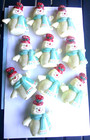 10  Vintage Blow Mold Plastic Snowman w/Glitter Light Covers for String Lights — photo 1