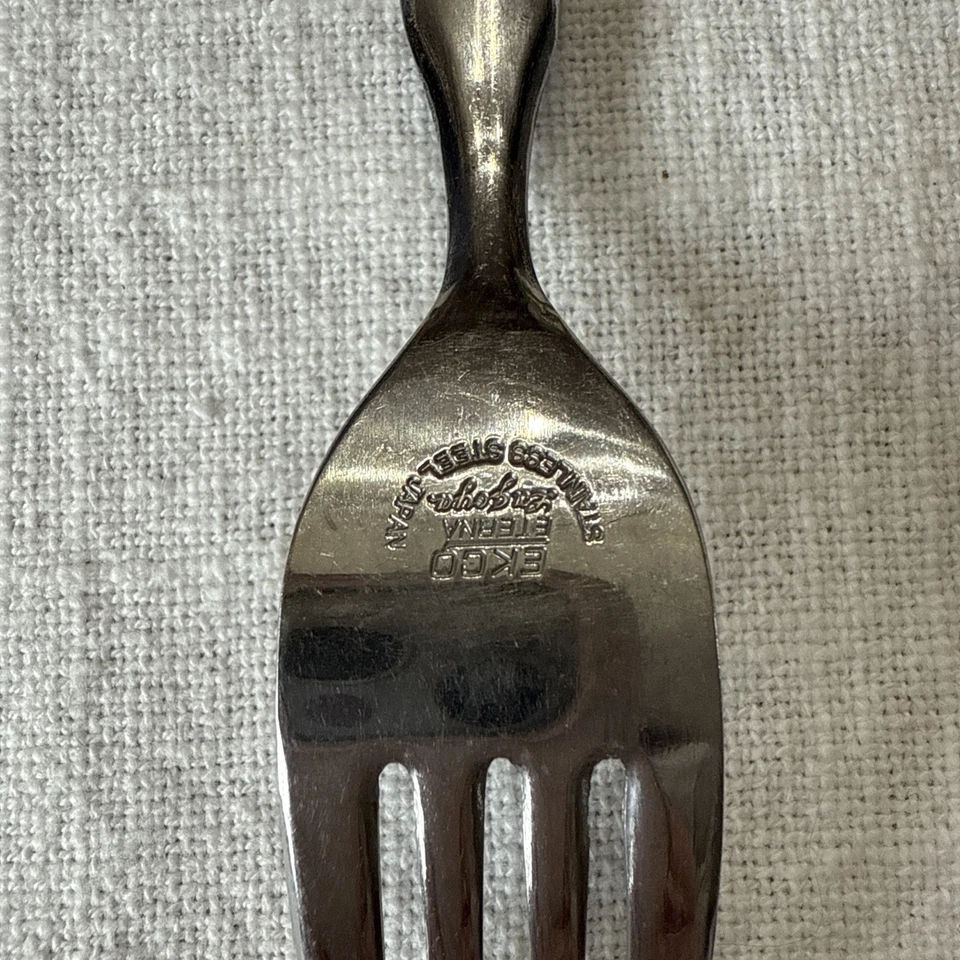 Tenedor de madera vintage Ekco Eterna LA JOYA acero inoxidable Japón MCM Foto 3 de 4
