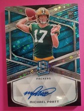 2024 Spectra Blue Michael Pratt RC RA-MPT /50. Green Bay Packers Auto