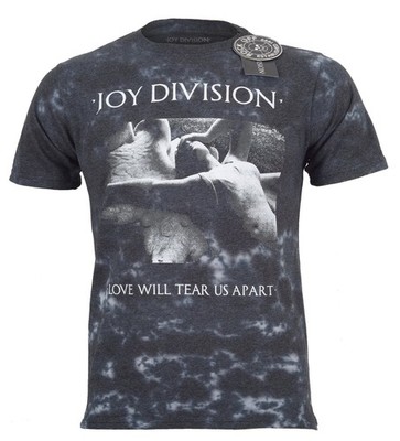 Official Joy Division T Shirt Love Will Tear Us Apart Grey Premium Tie Dye New