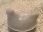 Vtg. Milk Glass Hen on Nest Indiana Glass Covered Candy Dish Trinket
