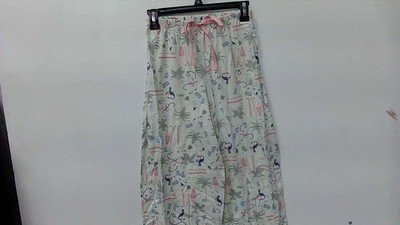 HUE Women's Sleepwear Pajama Bottom Surfland Aqua Glass Capri Pants Size Small