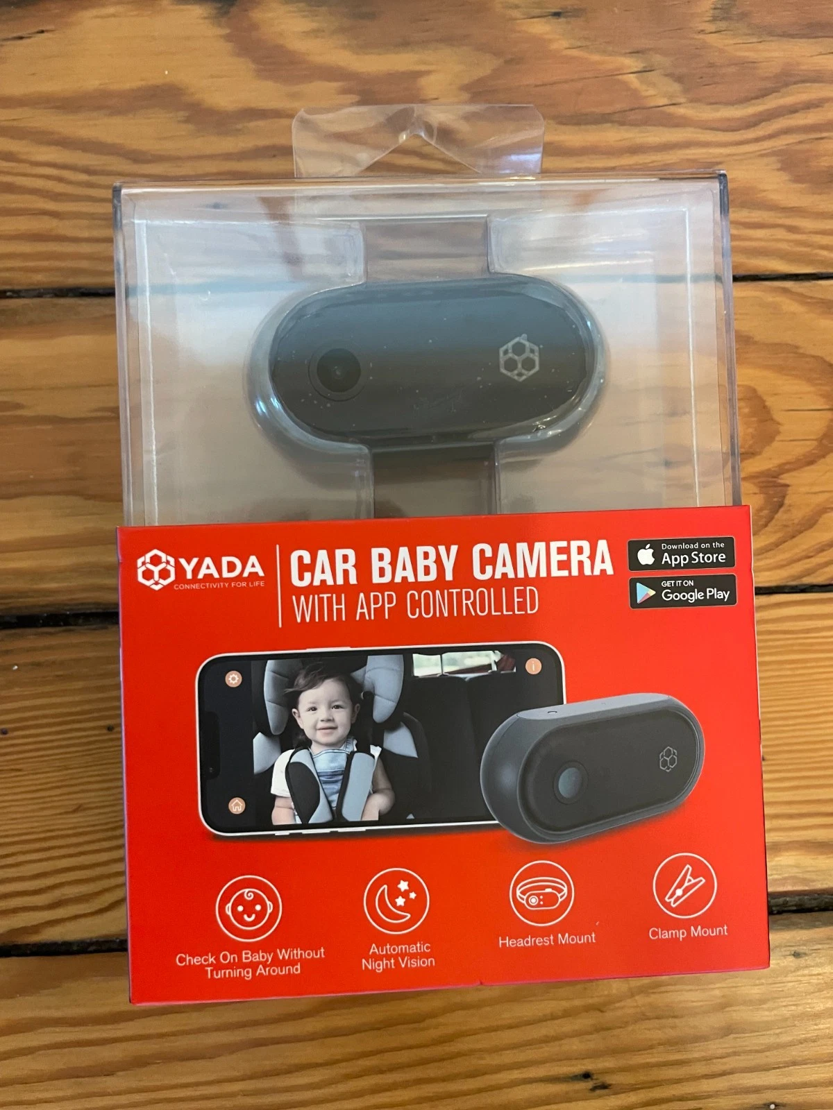 YADA - Car Baby Camera w/ App Control - Portable Vehicle Baby Monitor Camera NEW