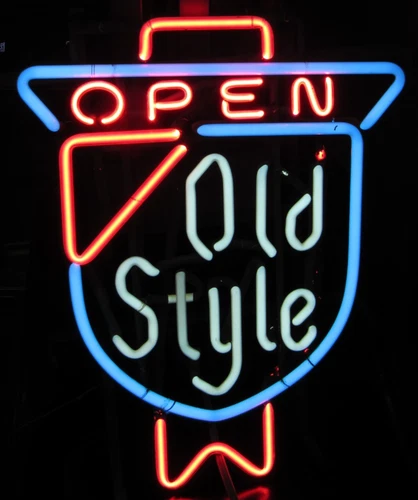 Vintage 1970's Old Style Beer Neon "OPEN" Sign Bar Light – Works Great