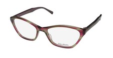NEW VERA WANG V364 EYEGLASSES CAT EYE WOMENS AU RED 49-17-130 FULL-RIM PLASTIC