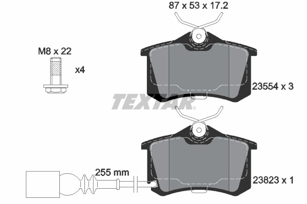 Bremsbelagsatz FÜR VW Polo IV (9N , 9A ), Seat Ibiza III (6L1) - Textar 2382301-image
