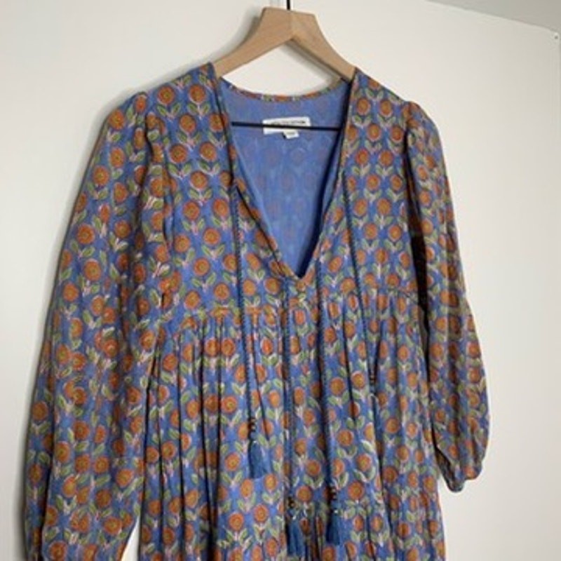 Emerson Fry India Collection Heirloom Maxi Dress Wednesday Flower Blues Womens image 7