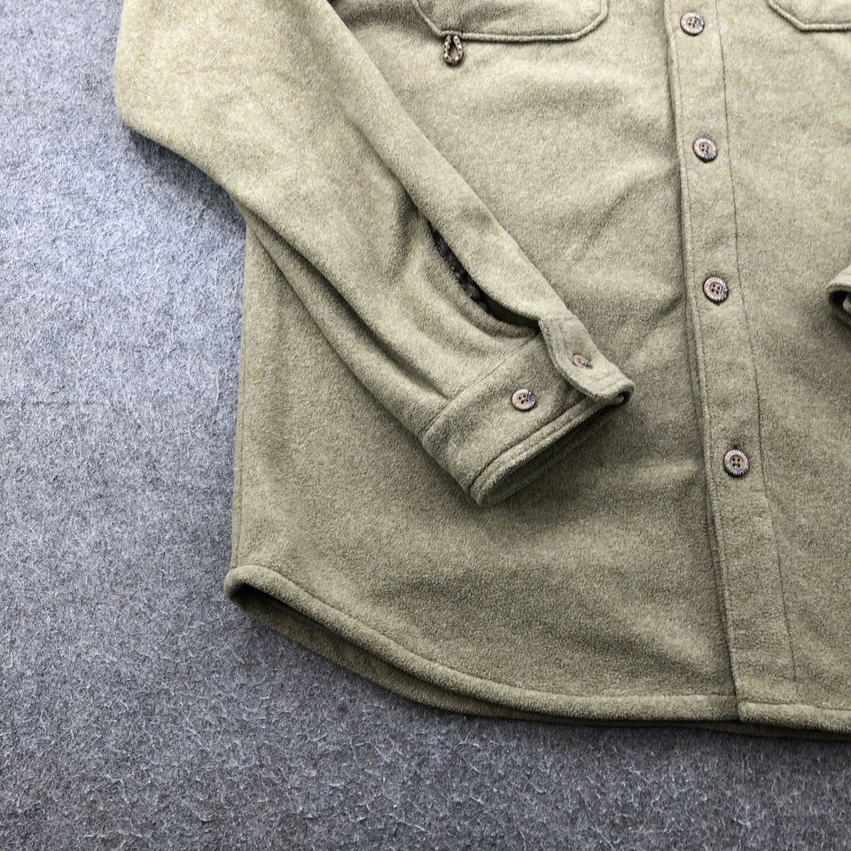 Camisa Columbia PHG Para Hombres Mediana Verde Polar Botón Exterior Caza Camuflaje Foto 2 de 4