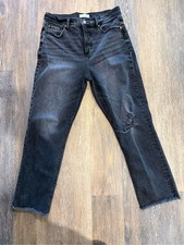 LOFT size 6 Black Cropped Distressed Women's Jeans