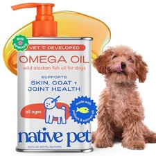 Native Pet Omega 3 Fish Oil for Dogs  Cats - Wild Alaskan Salmon Oil for Skin