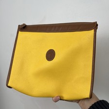 Borsa pochette vintage Trussardi in pelle gialla made in Italy