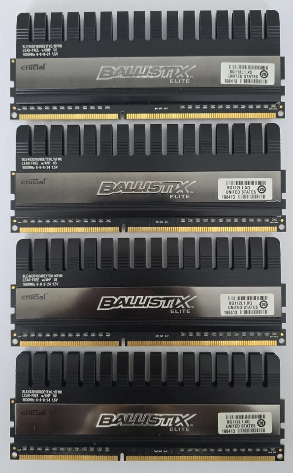 Crucial Ballistix Elite DDR3 | 16GB Kit (4x 4GB) | 1600MHz CL8 | XMP Ready - Bild 2 von 2